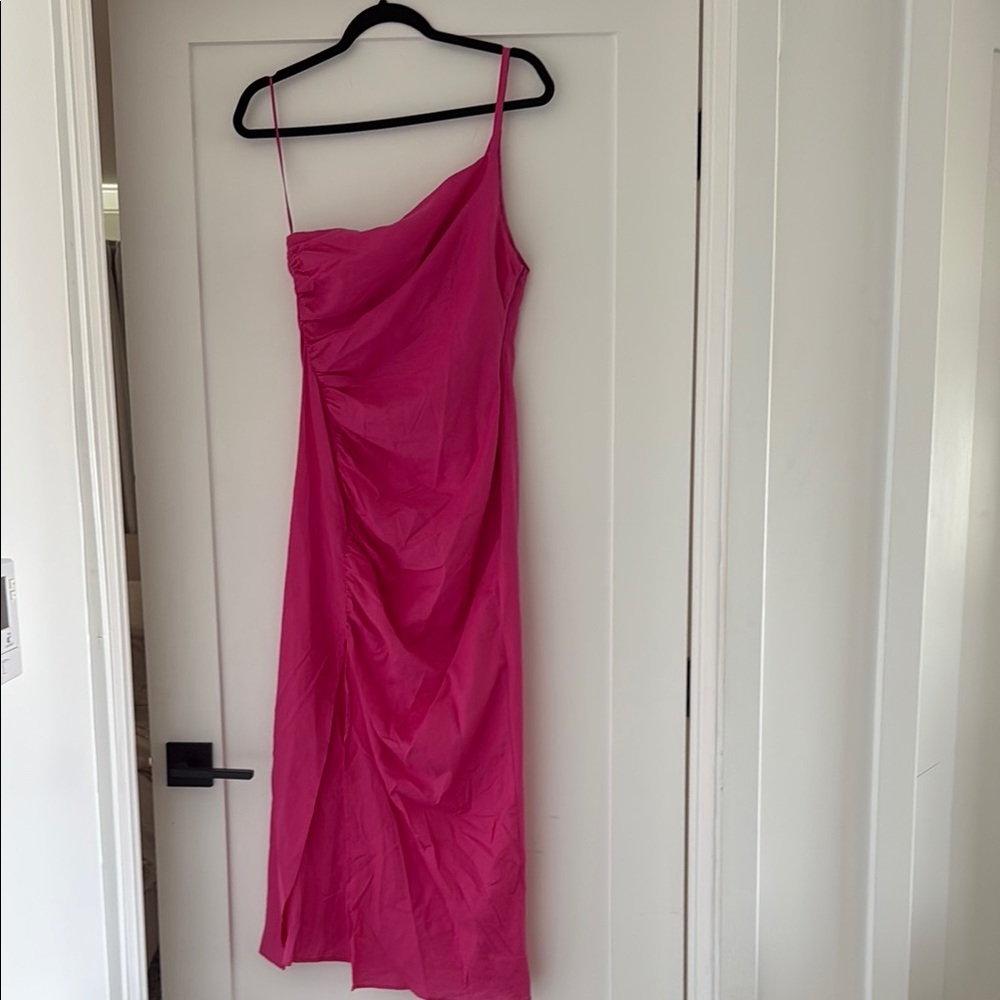 ZARA Pink Asymmetrical Dress Size M